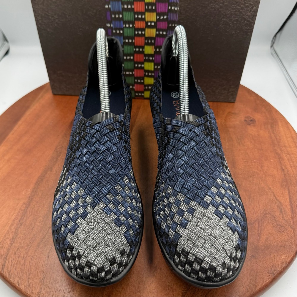 Bernie Mev Gem Wedge Slip On‎ Shoes Jeans Combo Woven Womens Size EU 42/US 11